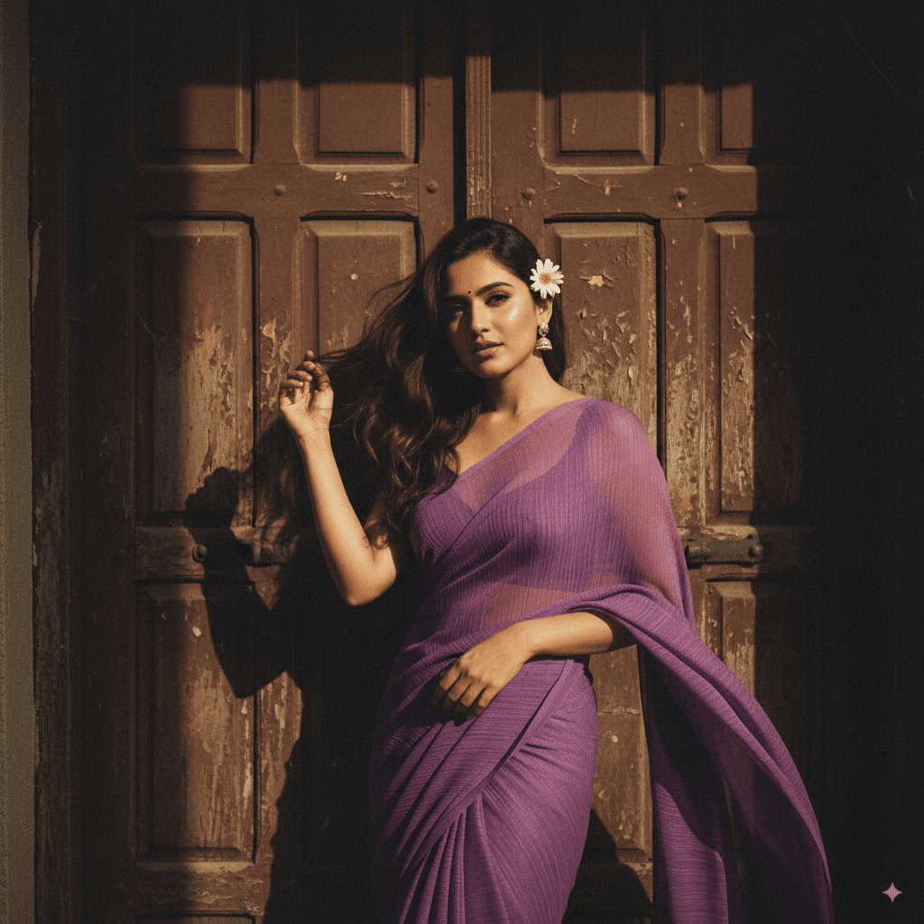 Retro Purple Saree